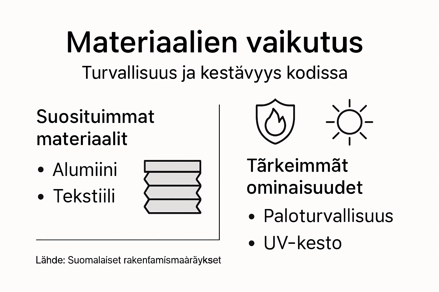 Katsaus materiaalien turvallisuuteen ja kestävyyteen – infografiikka