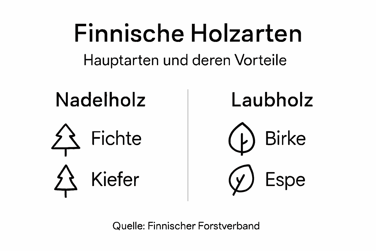 Übersicht: Finnische Holzarten und ihre Vorteile auf einen Blick