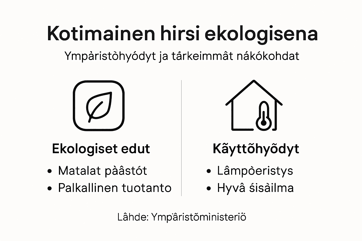 Kotimaisen hirren ympäristöhyödyt – infografiikka