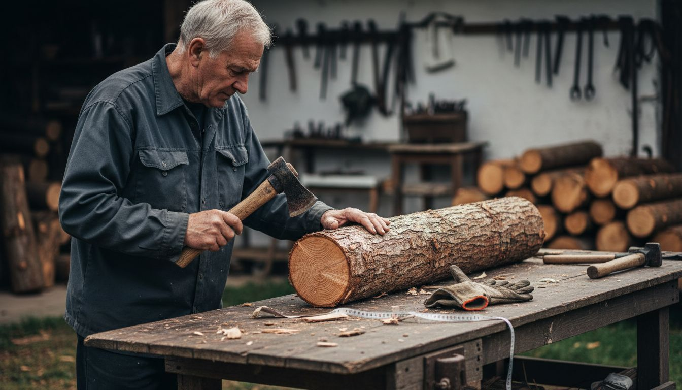 Tømrer vurderer å bruke norsk gran når han skal bygge tømmerhytte