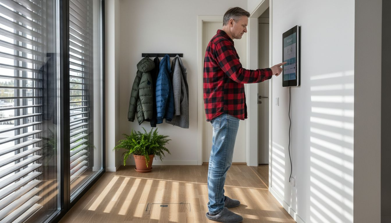 Omistaja ohjaa älykkäitä aurinkosuojia helposti kotonaan