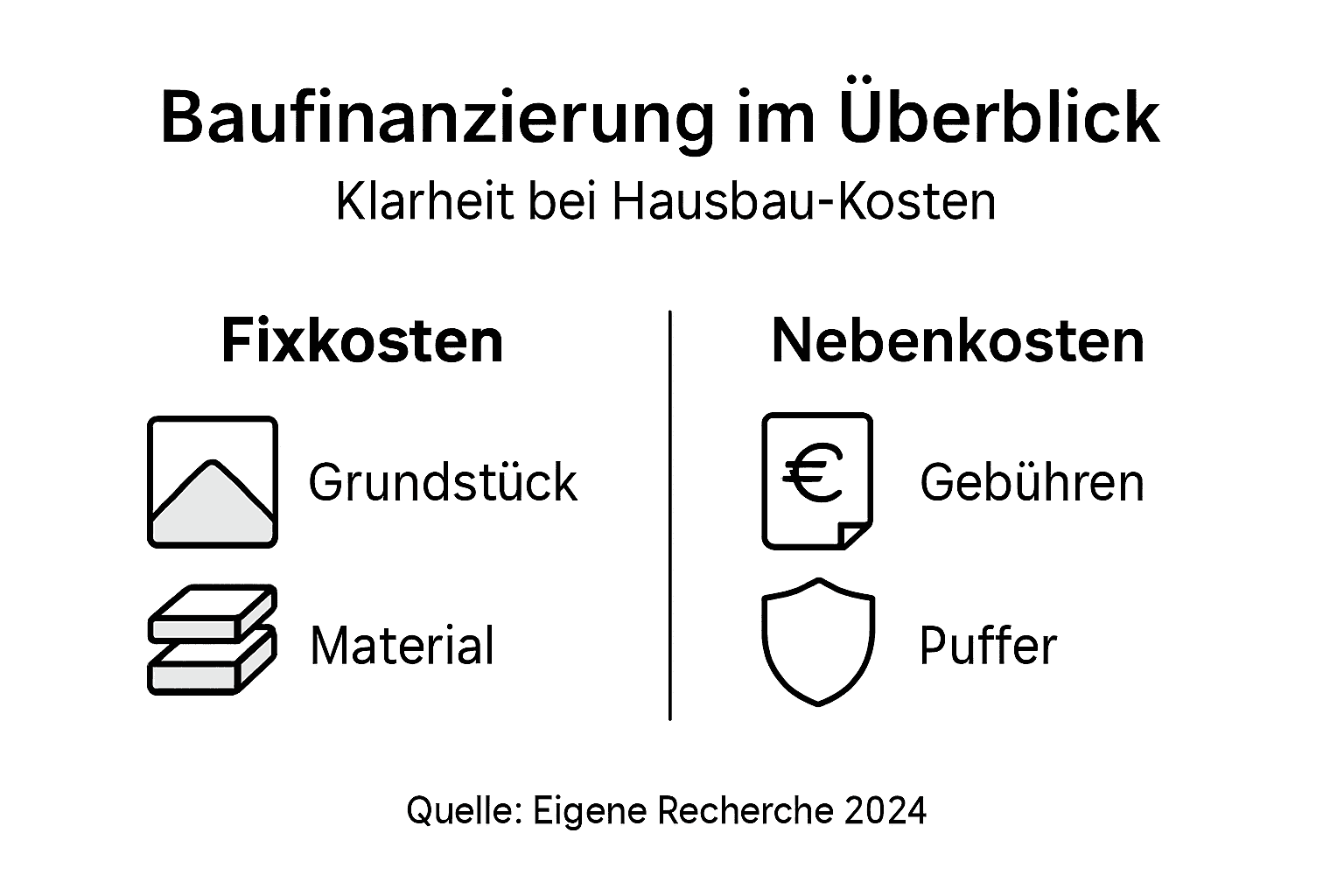 Übersicht: Finanzierung und Kosten beim Hausbau auf einen Blick