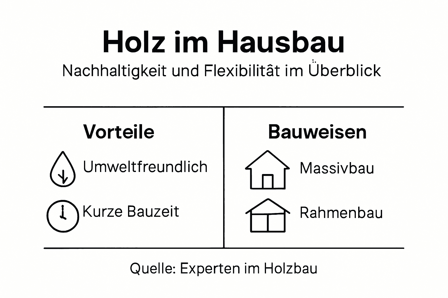 Übersicht: Die wichtigsten Vorteile und Bauarten des Holzbaus auf einen Blick