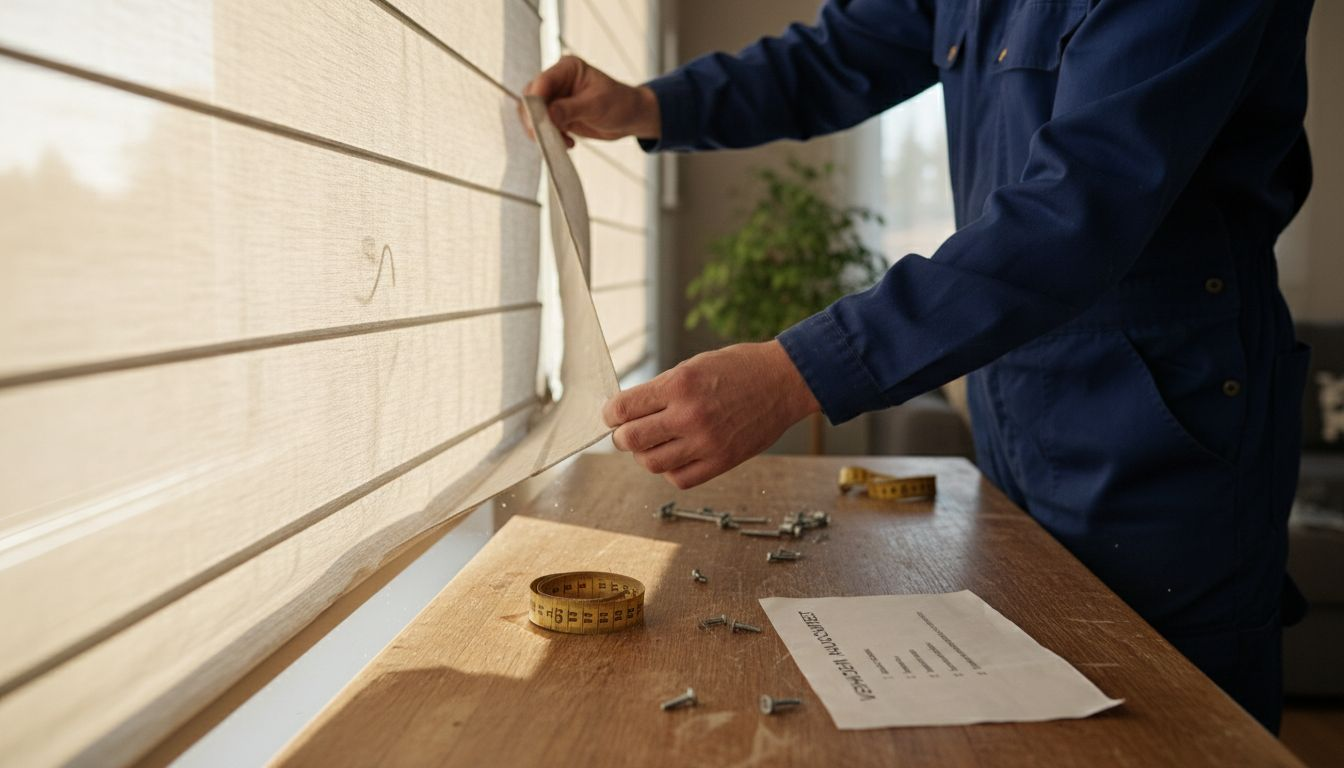 Asiantuntija esittelee erilaisia kaihtimien kangasvaihtoehtoja ja niiden kerroksia.