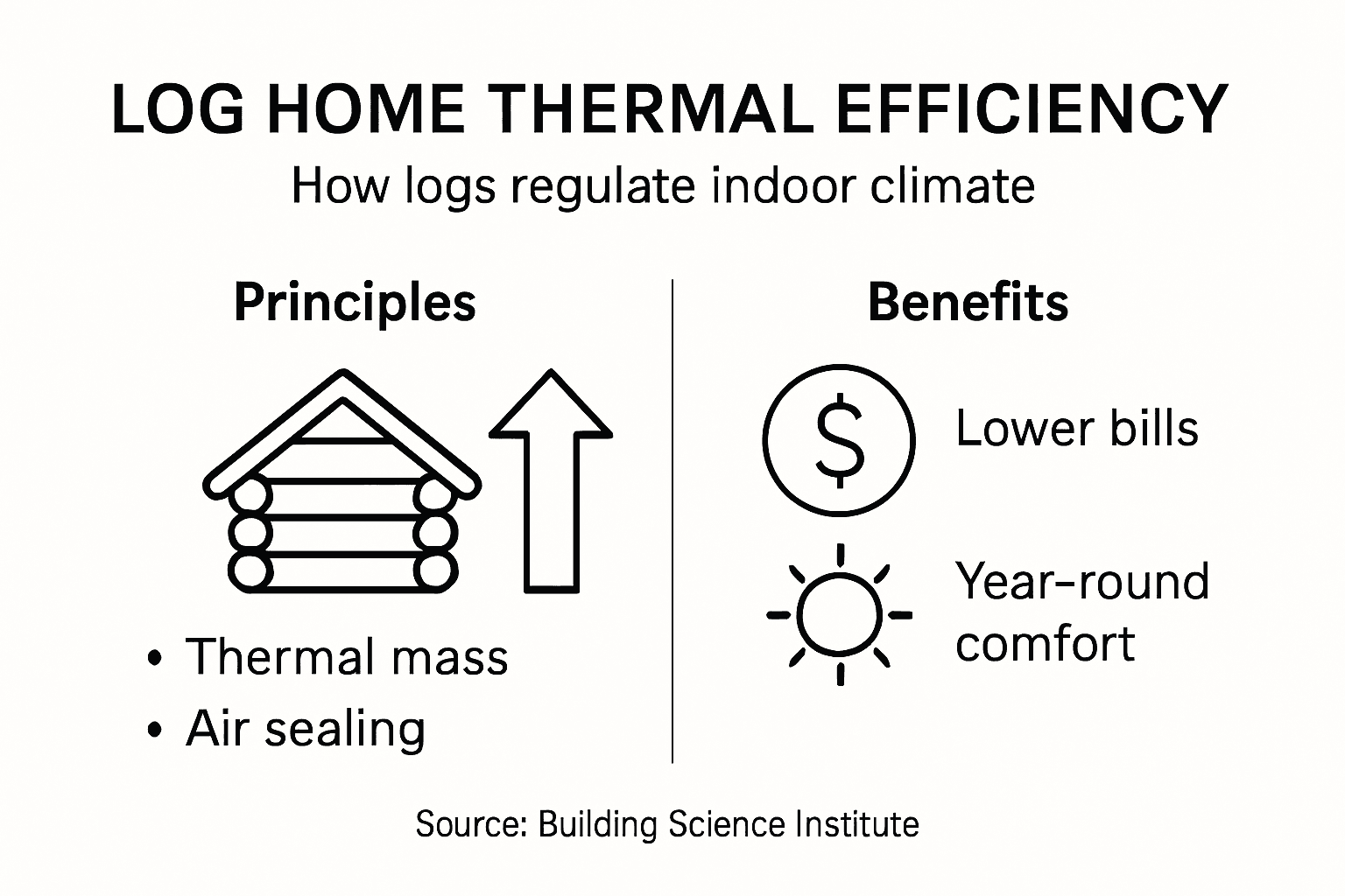 Infographic: log home thermal efficiency benefits