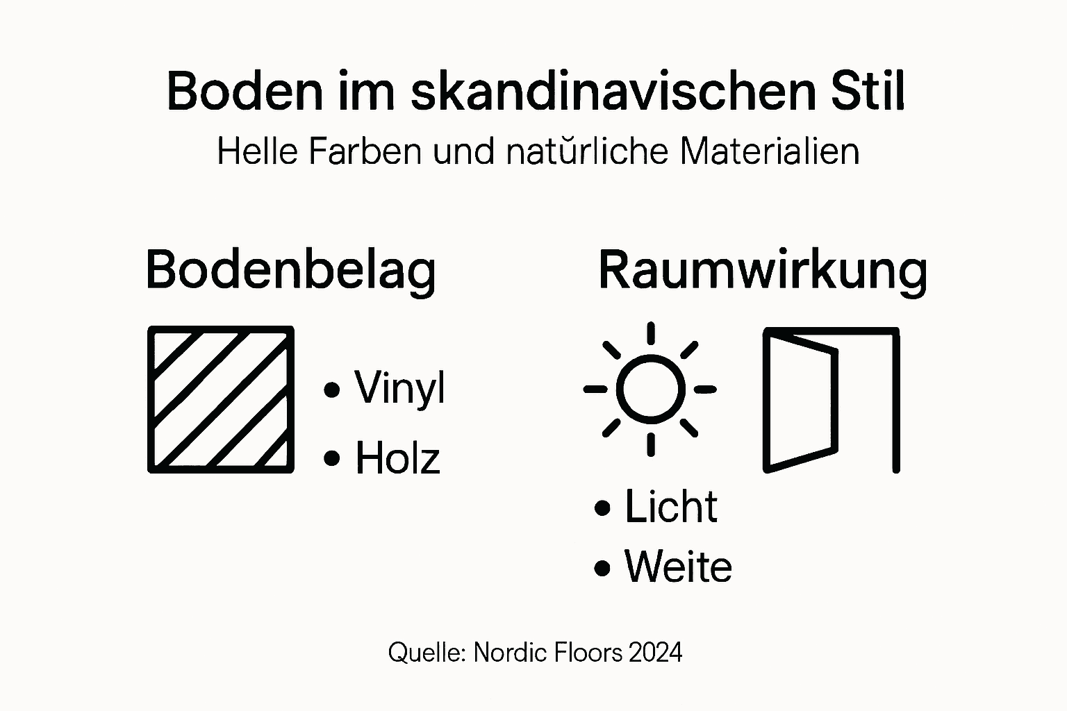 Infografik: Skandinavische Böden – Einfluss auf das Raumgefühl