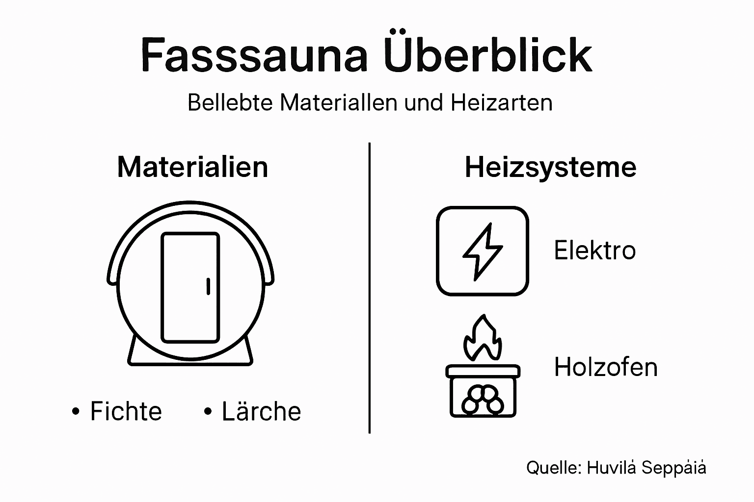 Übersicht: Materialien und Heizsysteme für die Fasssauna