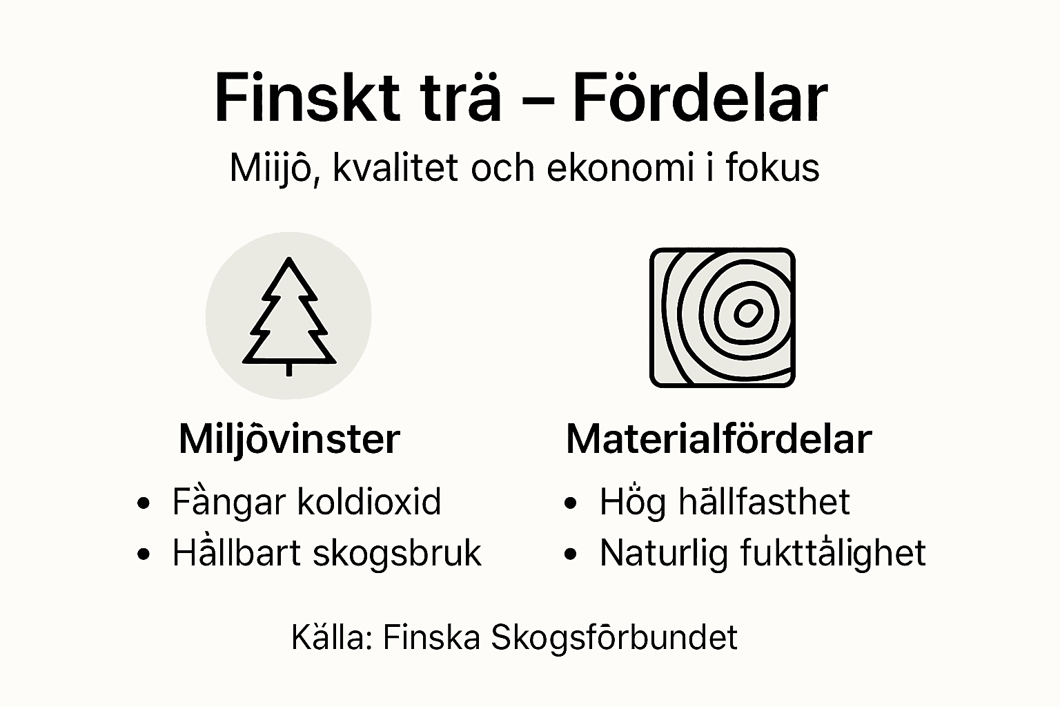 Grafisk översikt: Därför är finskt trä ett smart val – egenskaper och fördelar