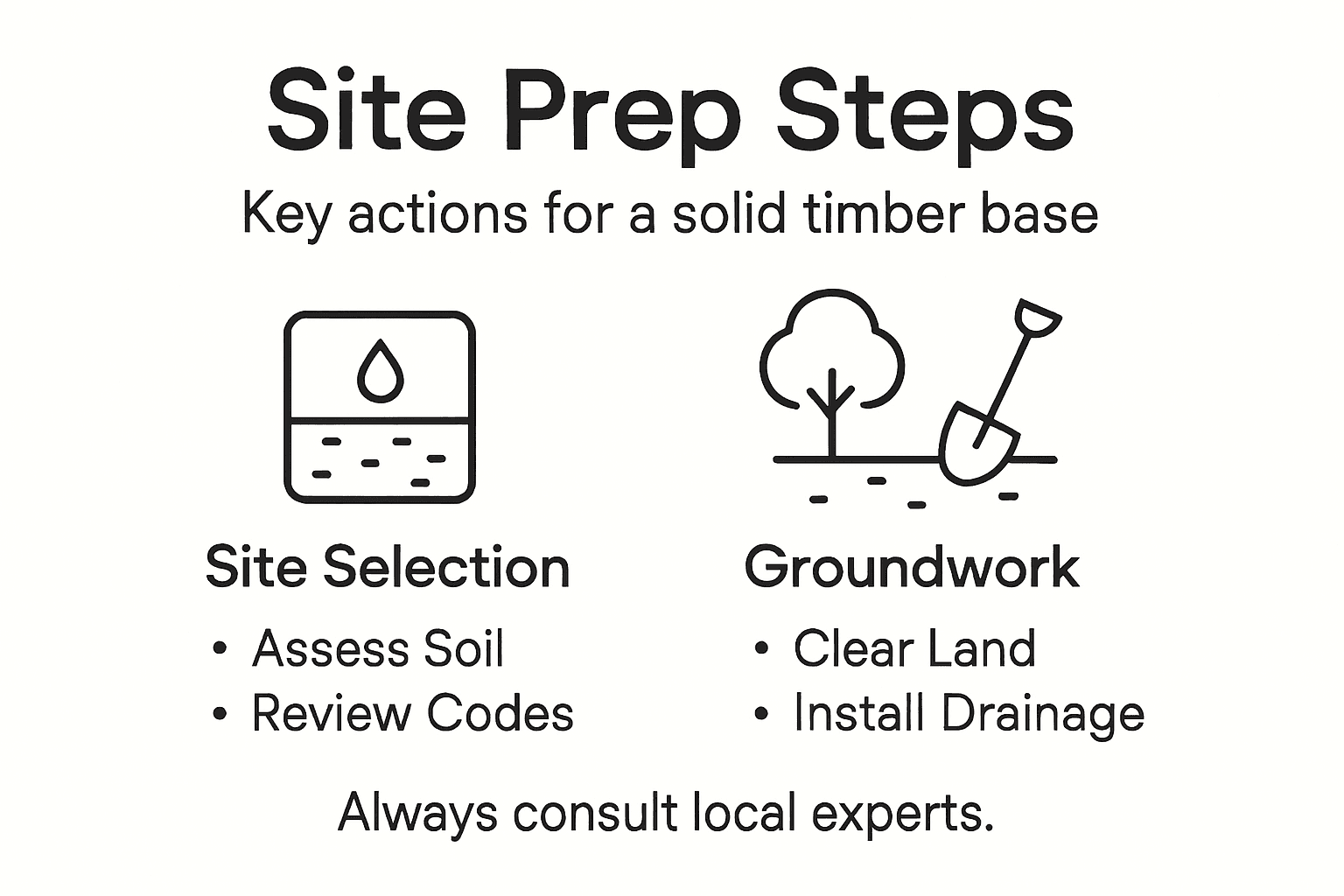 Infographic summarizing timber site preparation steps