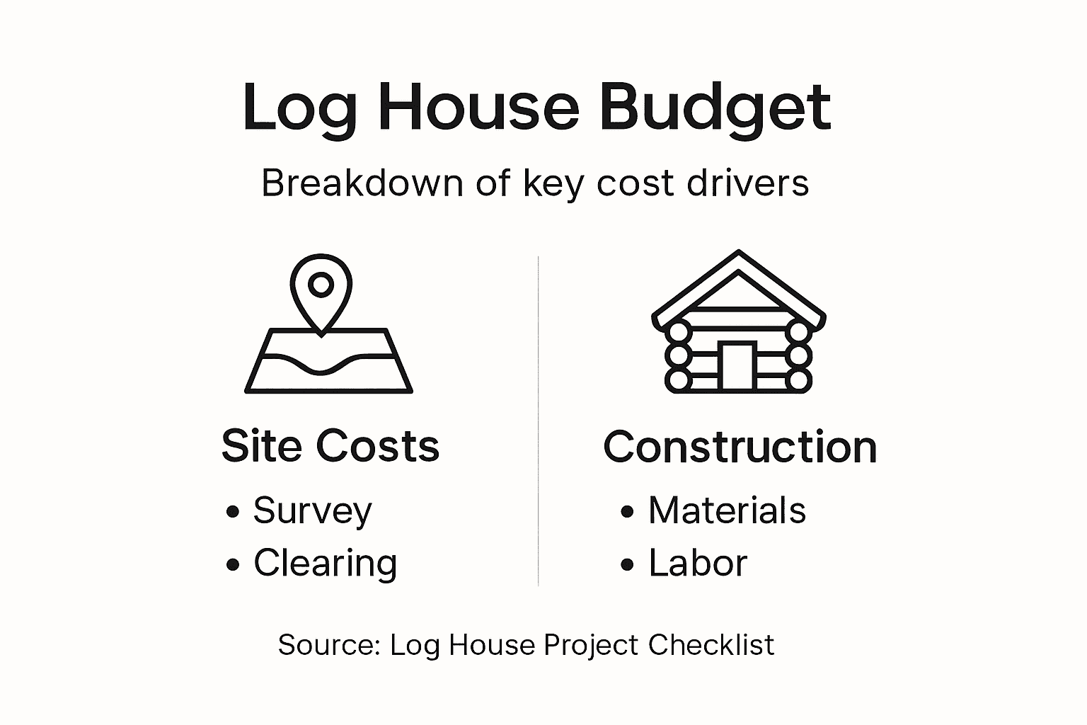 Infographic showing log house budget breakdown