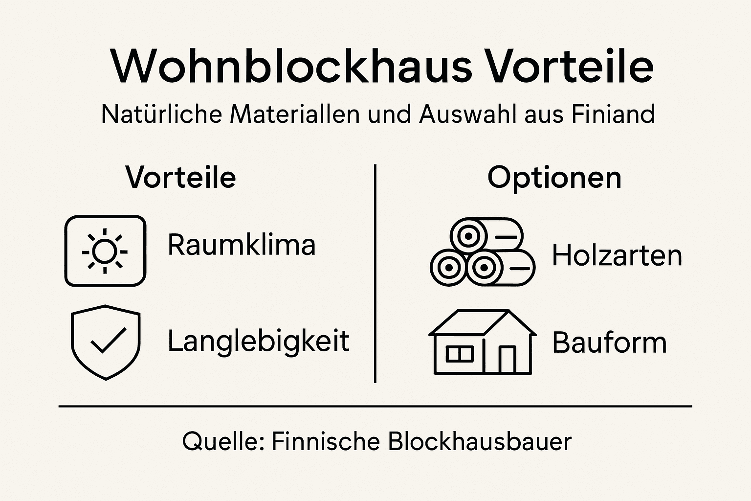 Infografik: Die wichtigsten Vorteile von Blockhäusern und Tipps für die richtige Auswahl