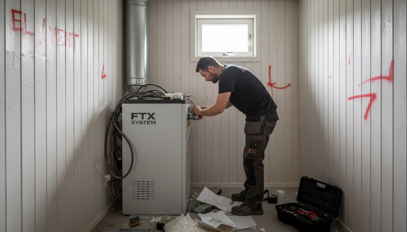 En fackman finjusterar ett modernt ventilationssystem