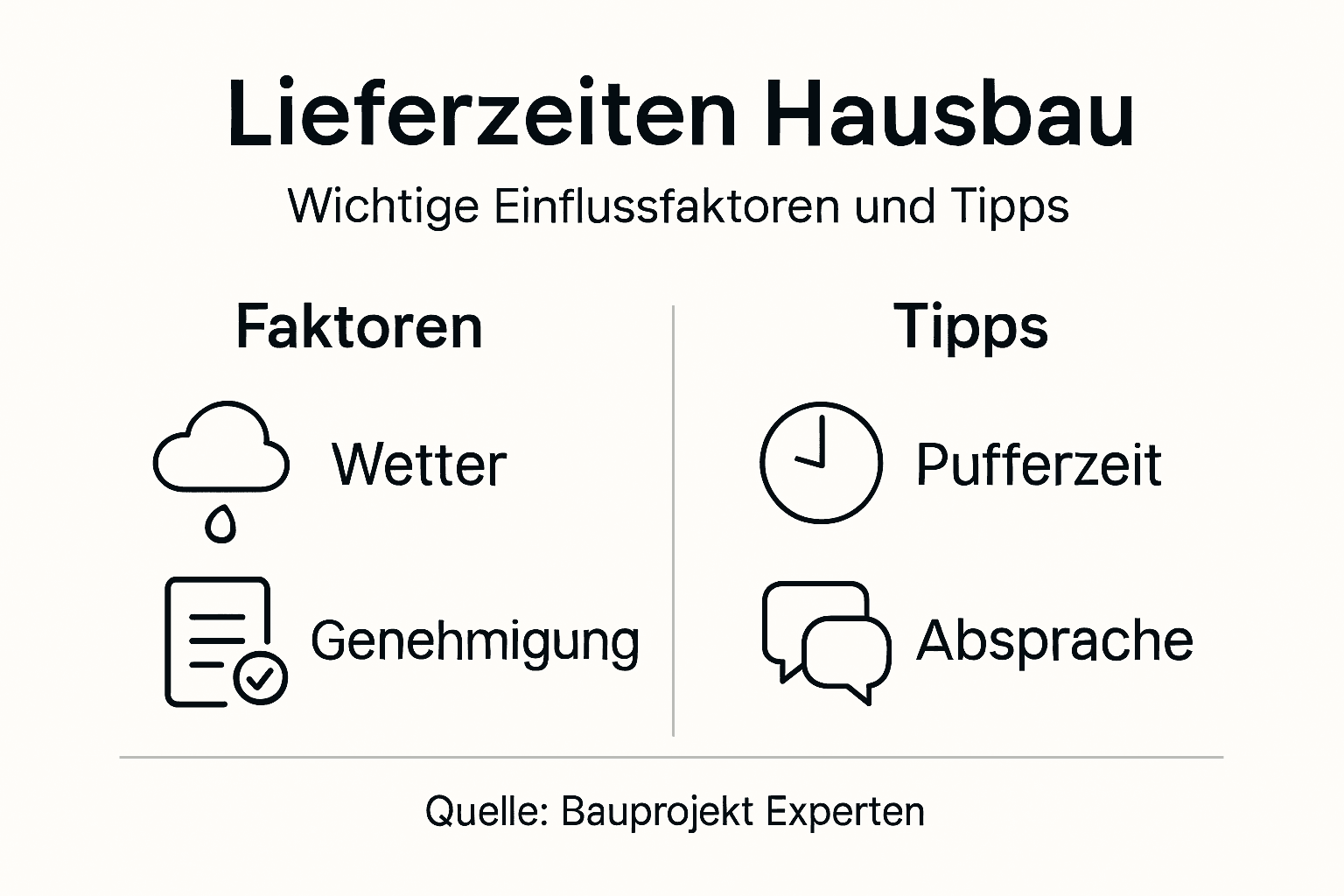 Infografik: Wichtige Einflussfaktoren und praktische Tipps für den Hausbau