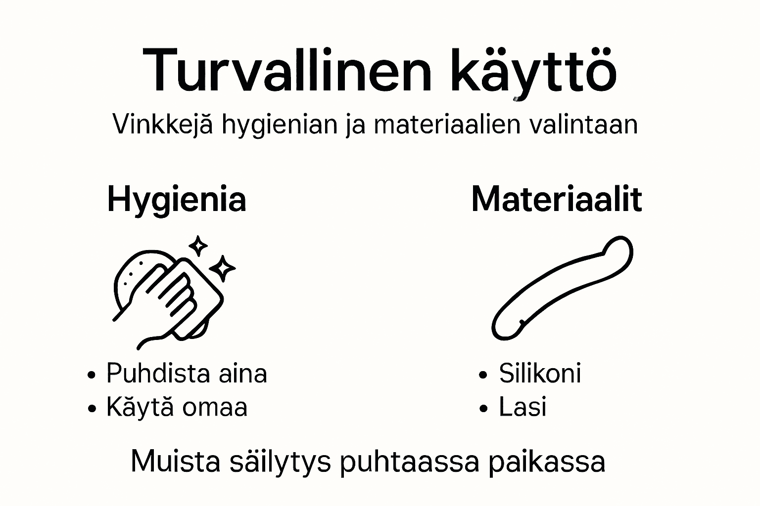 Tietopaketti turvallisesta käytöstä ja hyvästä hygieniasta