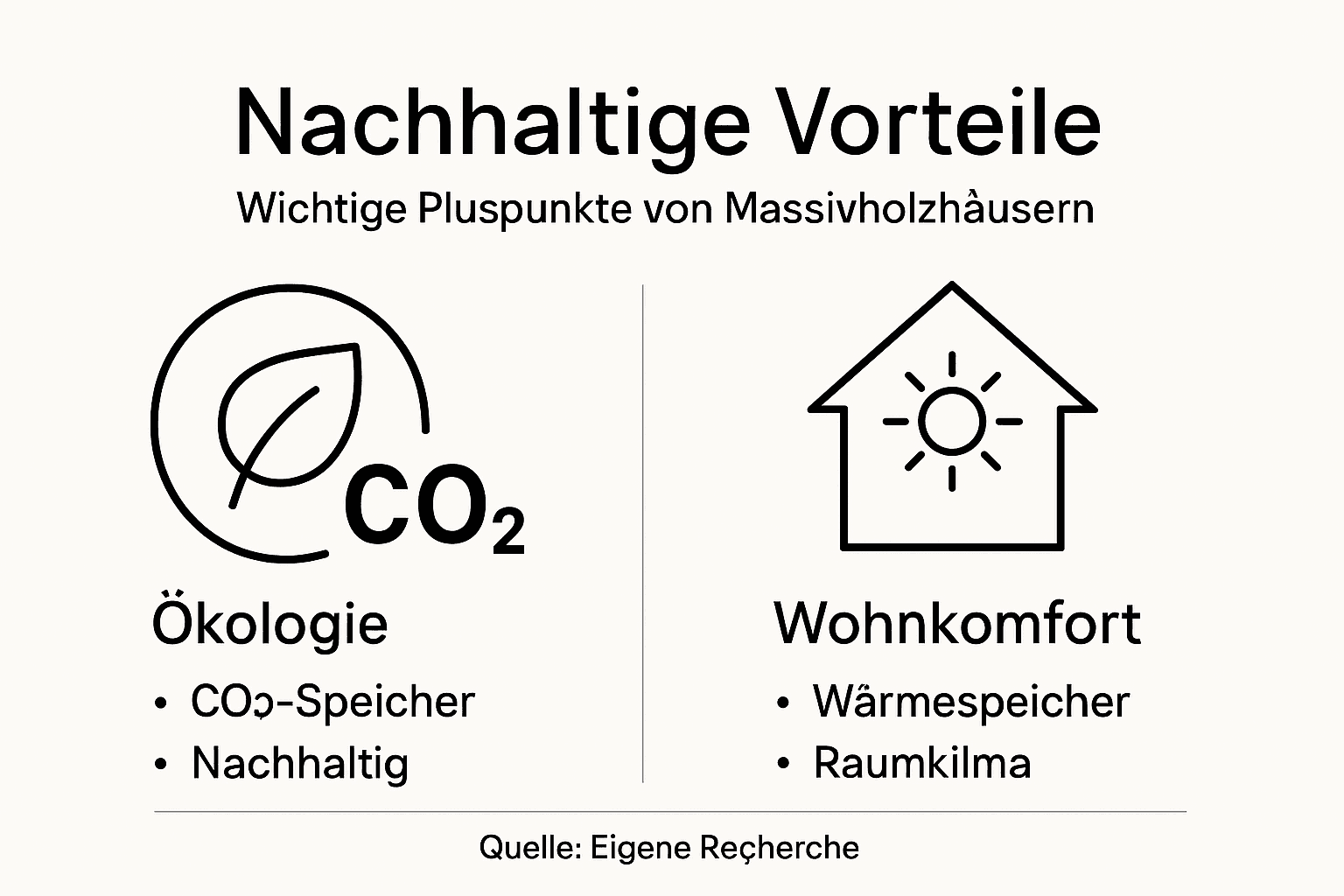 Infografik: Die nachhaltigen Pluspunkte von Häusern aus Massivholz