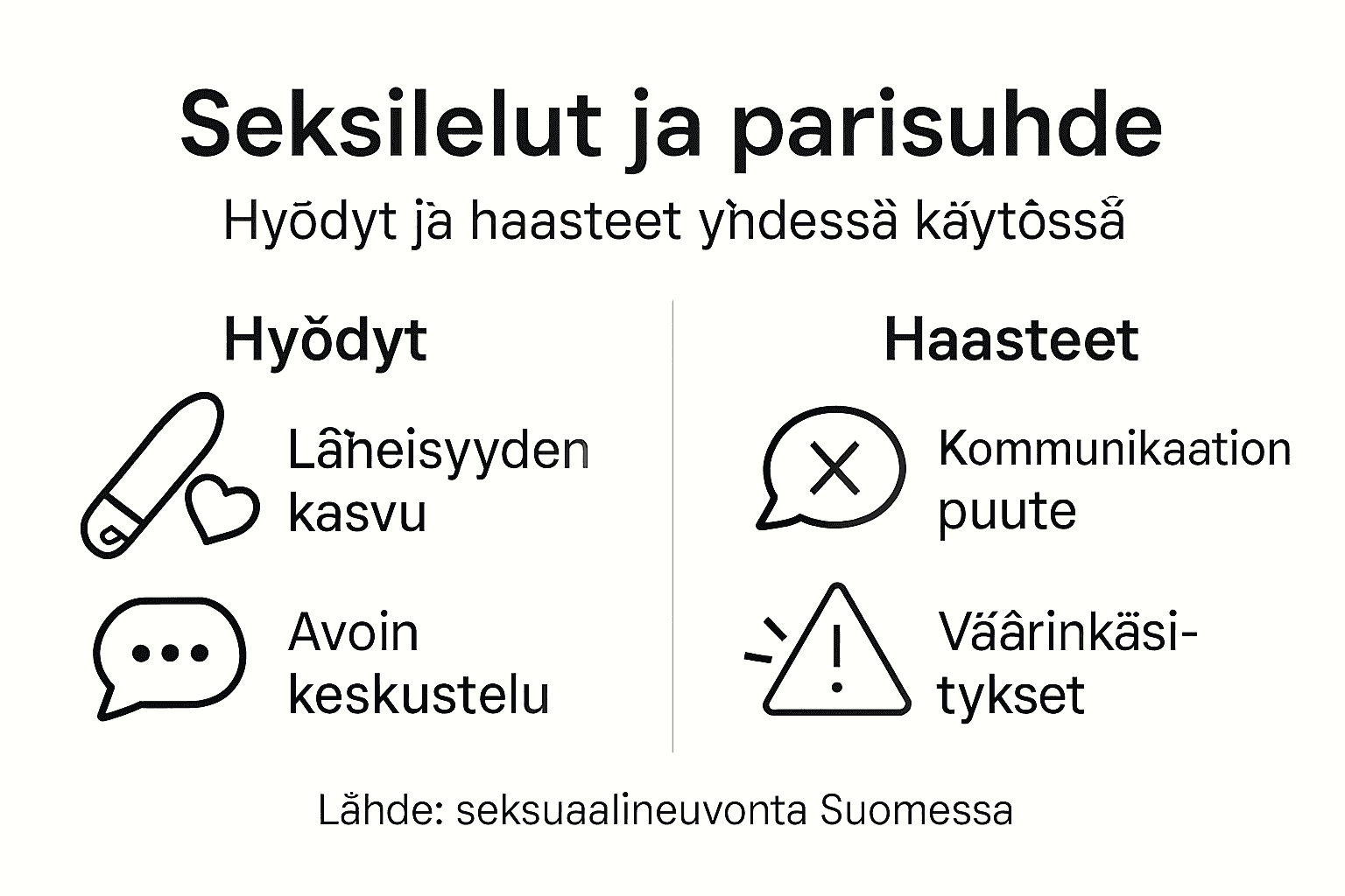 Infografiikka: seksilelujen tuomat mahdollisuudet ja haasteet parisuhteessa