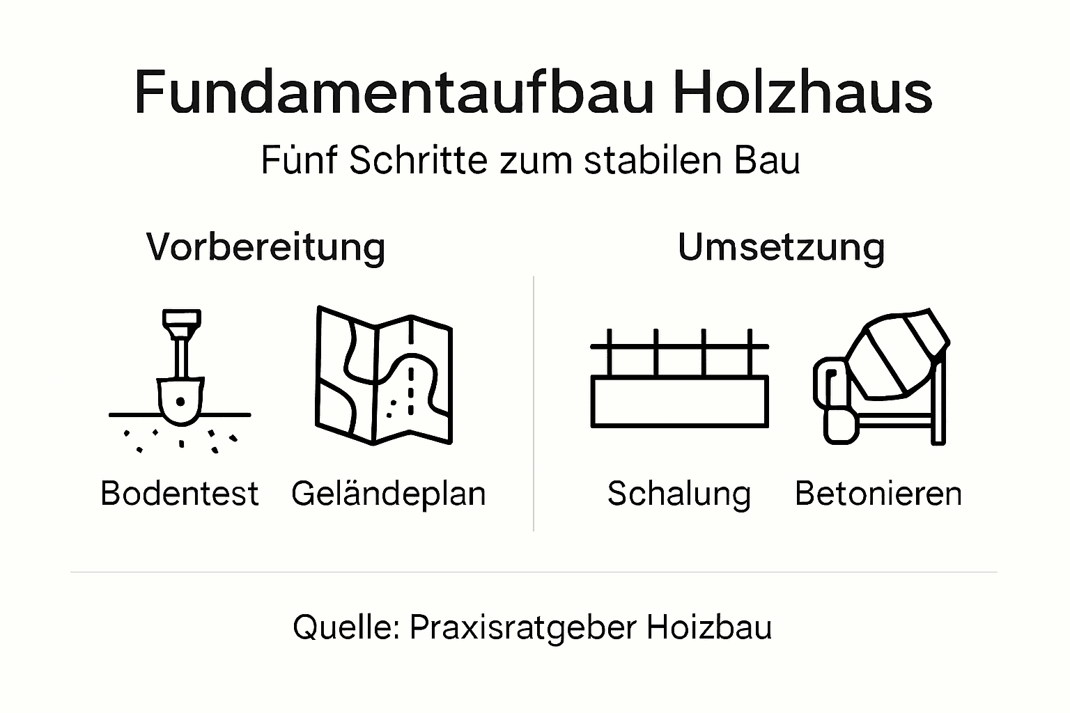 Schlankes Schaubild: Die wesentlichen Bausteine eines Fundaments auf einen Blick