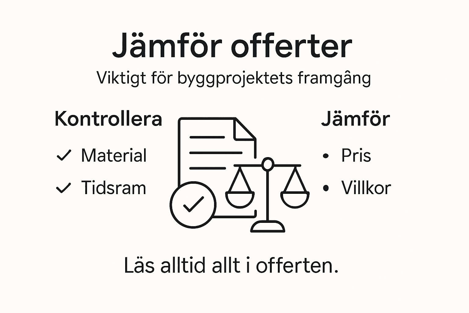 Grafisk guide: Så jämför du olika bygganbud på ett smart sätt