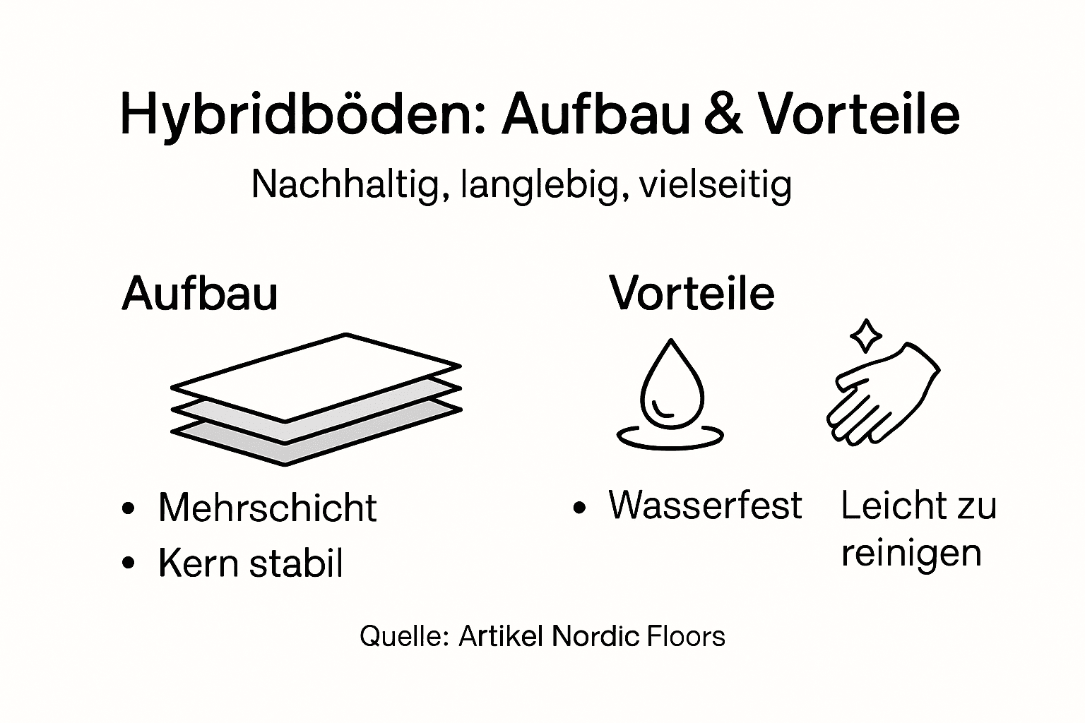 Infografik: Hybridböden – Aufbau und überzeugende Vorteile auf einen Blick