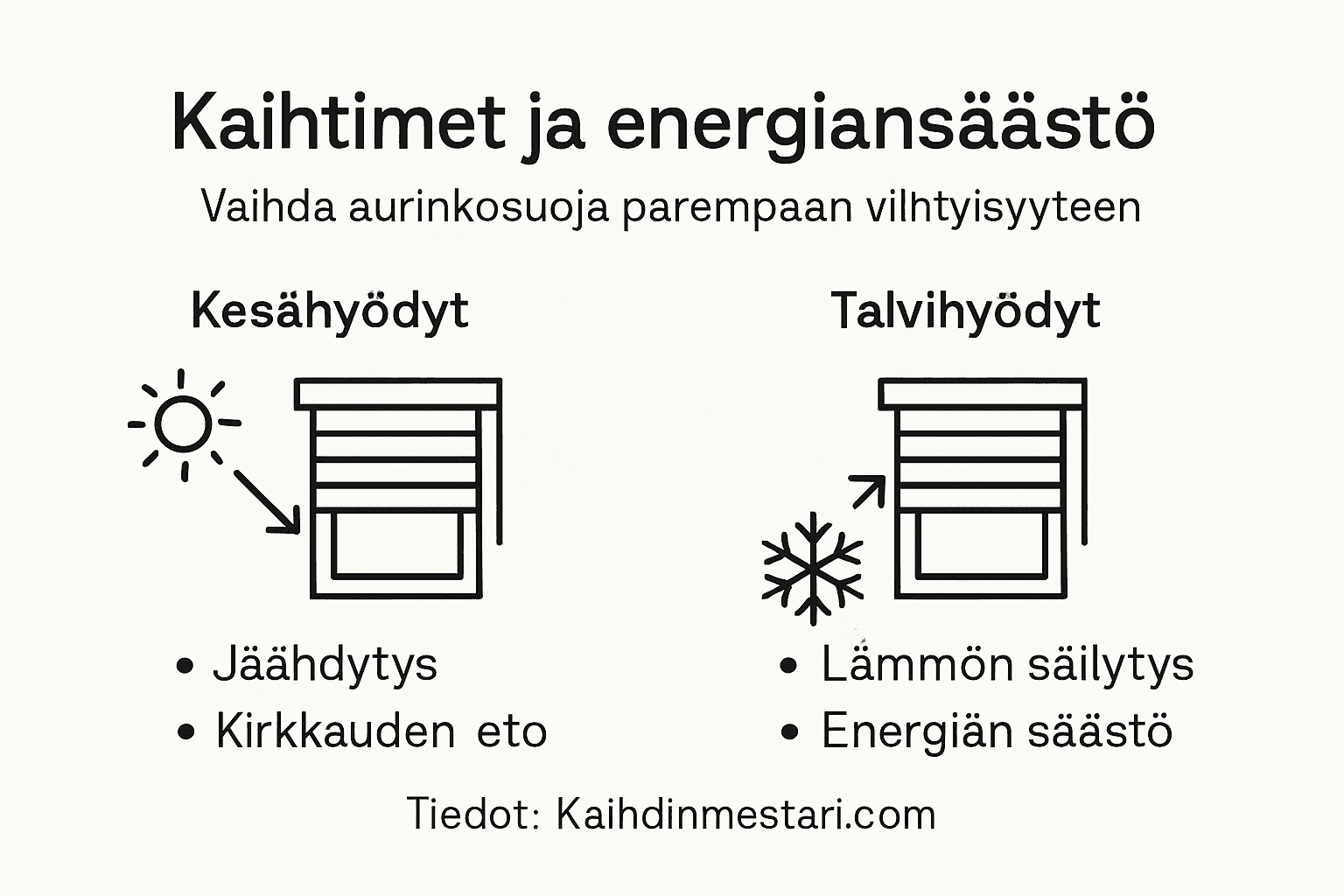 Infograafi: kaihtimien hyödyt auringonsuojana