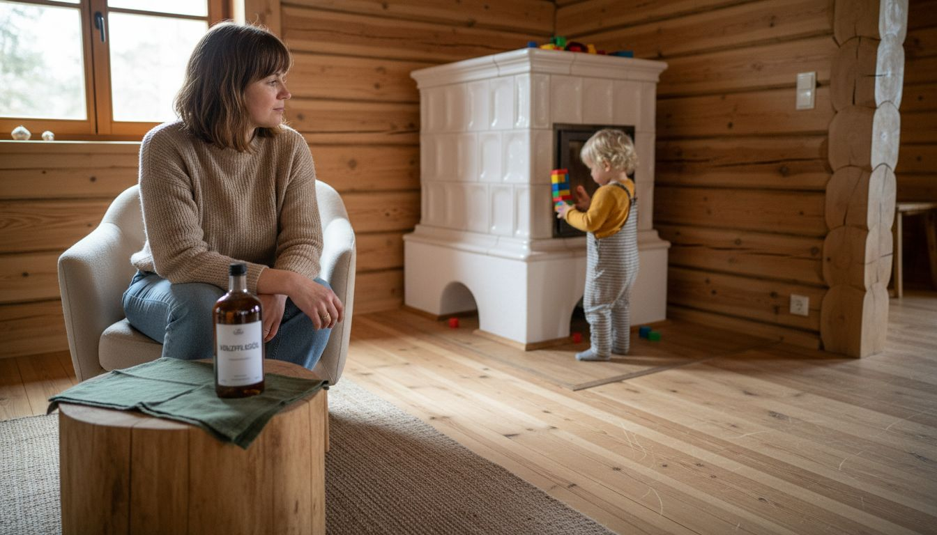 Gemeinsames Wohnen im gemütlichen Blockhaus: Mutter und Kind fühlen sich hier mitten in der Natur rundum wohl.