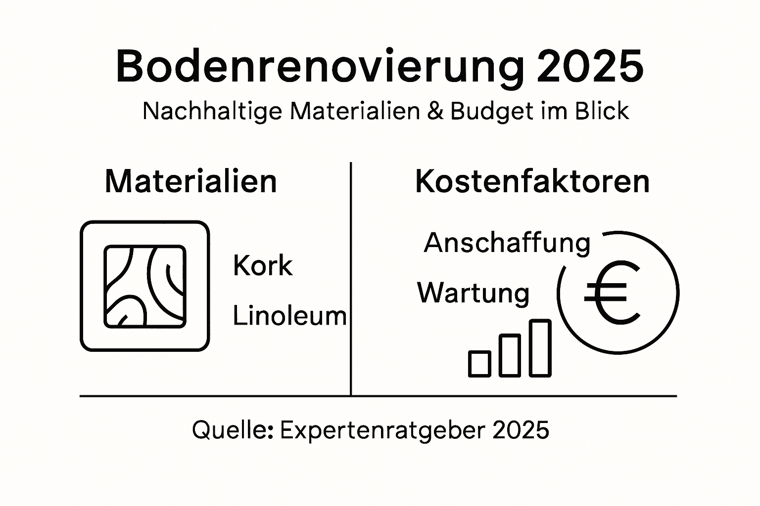 Infografik zu nachhaltigen Bodenmaterialien und Kosten