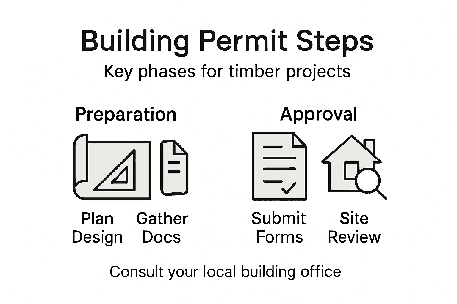 Infographic visualizing building permit process steps