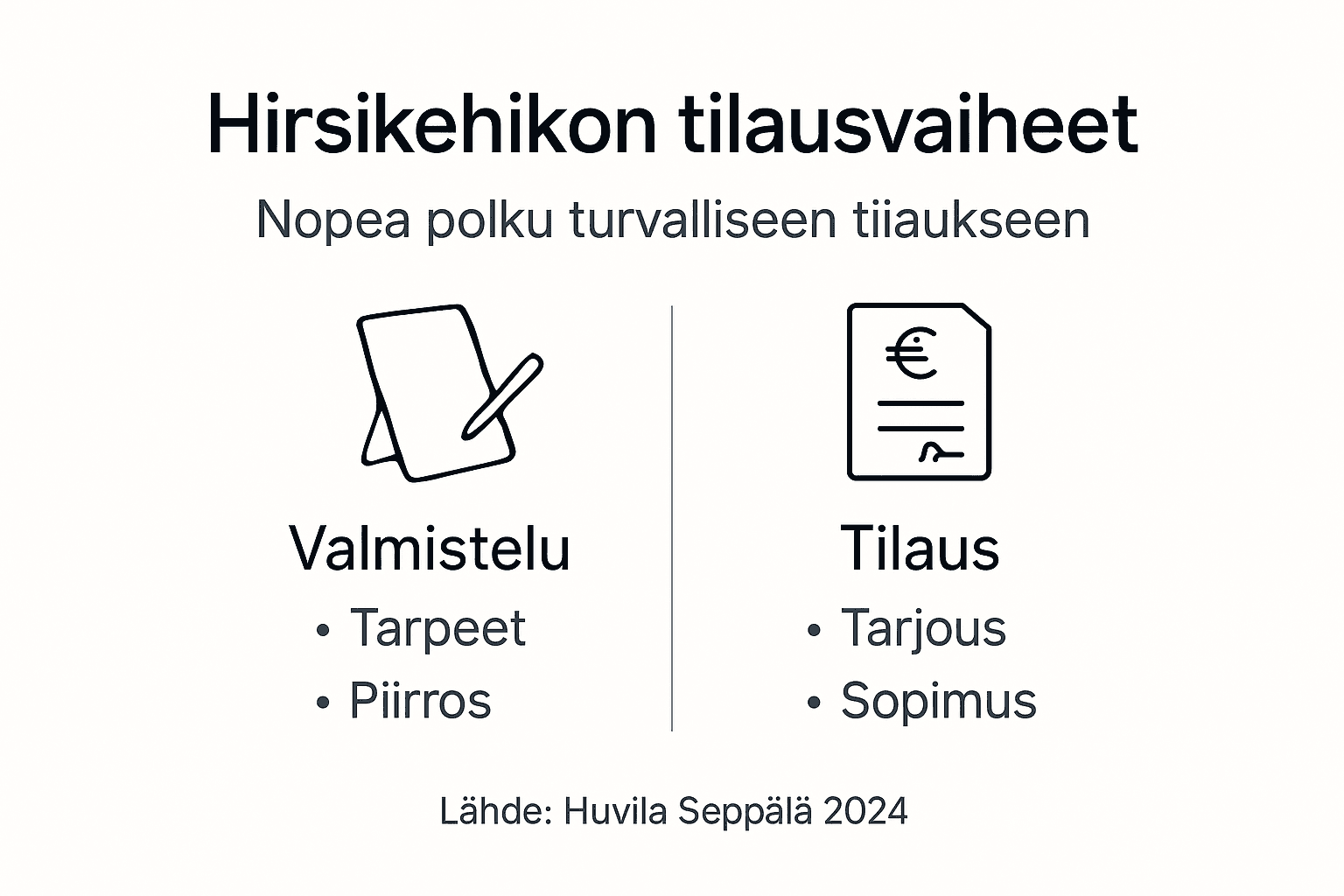 Hirs demandin tilaamisen vaiheet – infografiikka