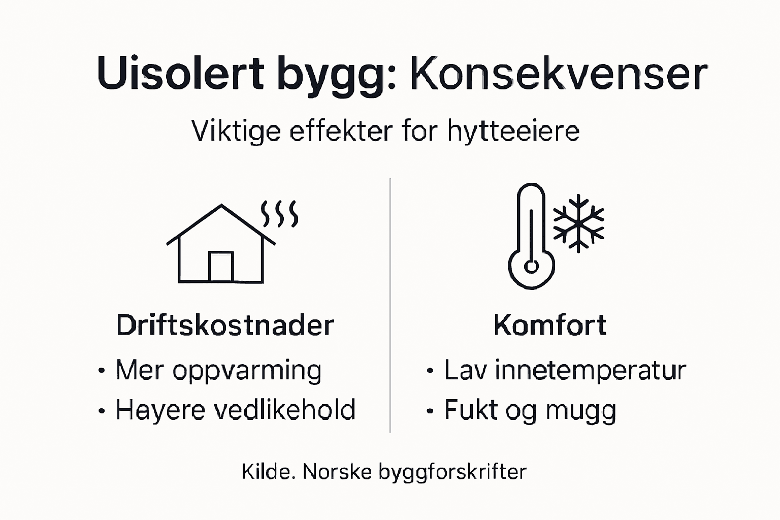 Infografikk: Hva betyr det for deg å ha et bygg uten isolasjon?