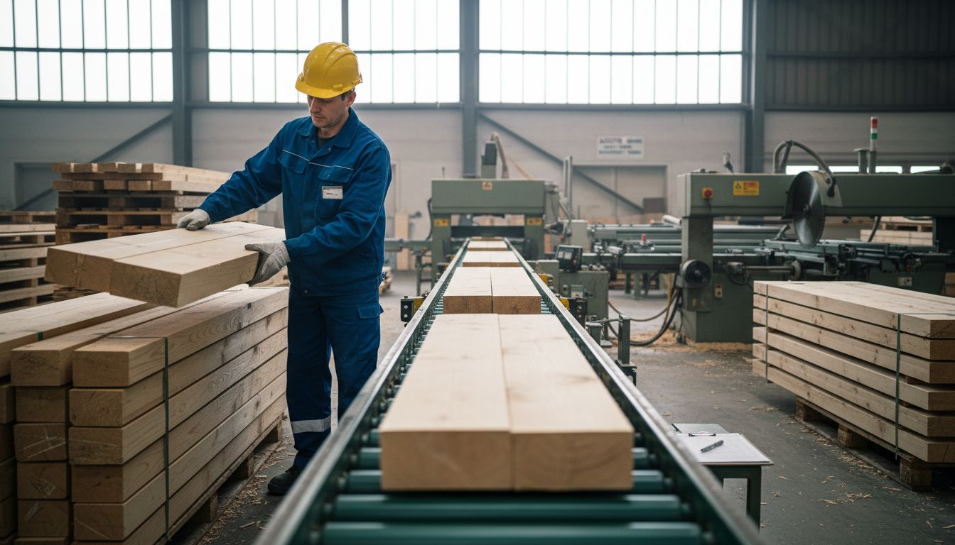 Als Montagefachkraft bist du in der Fertigung von Blockbohlenhäusern tätig und sorgst dafür, dass die einzelnen Bauteile passgenau zusammengefügt werden.