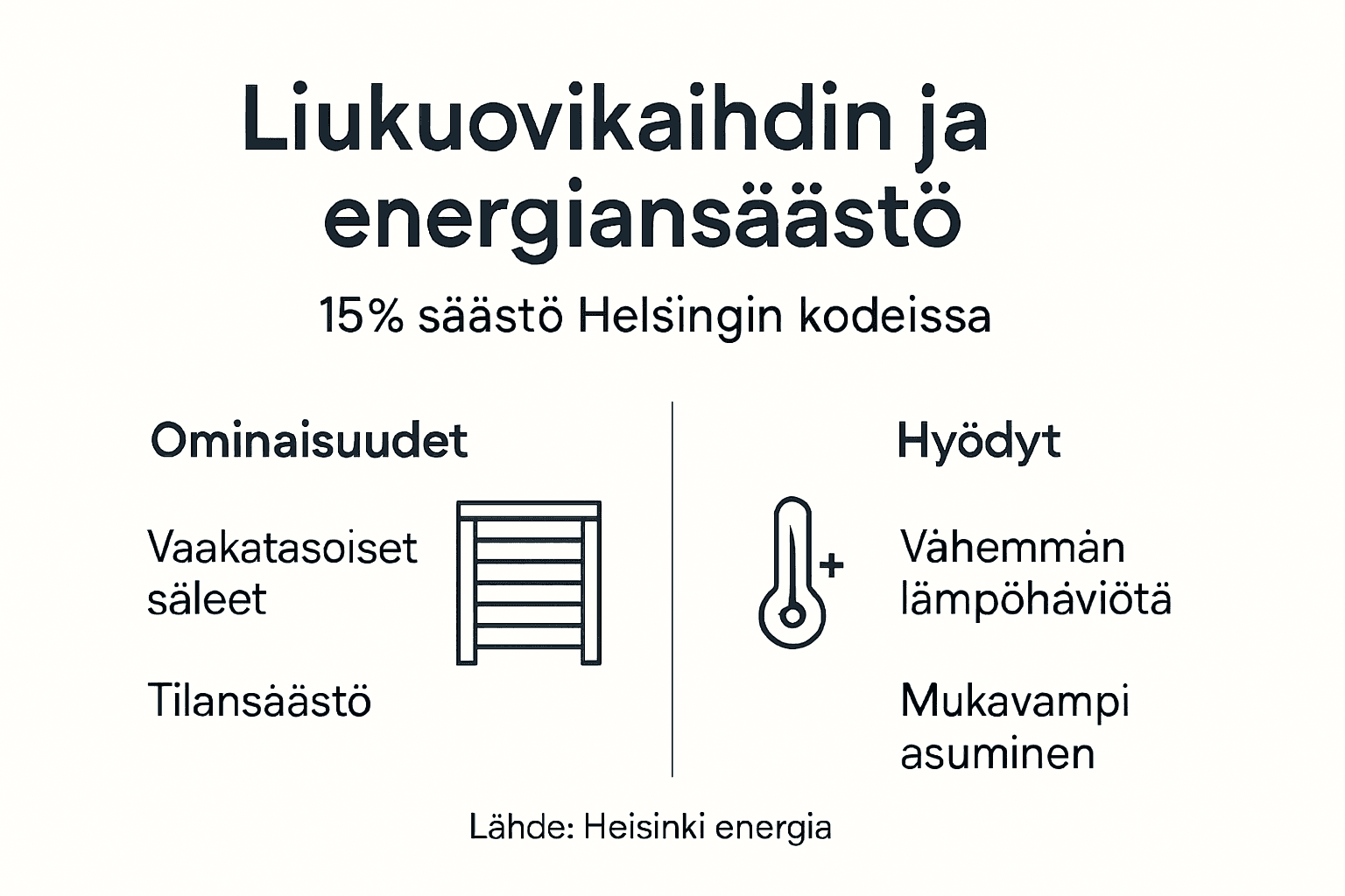 Näin liukuovikaihtimet auttavat säästämään energiaa – katsaus tärkeimpiin hyötyihin selkeän infografiikan avulla