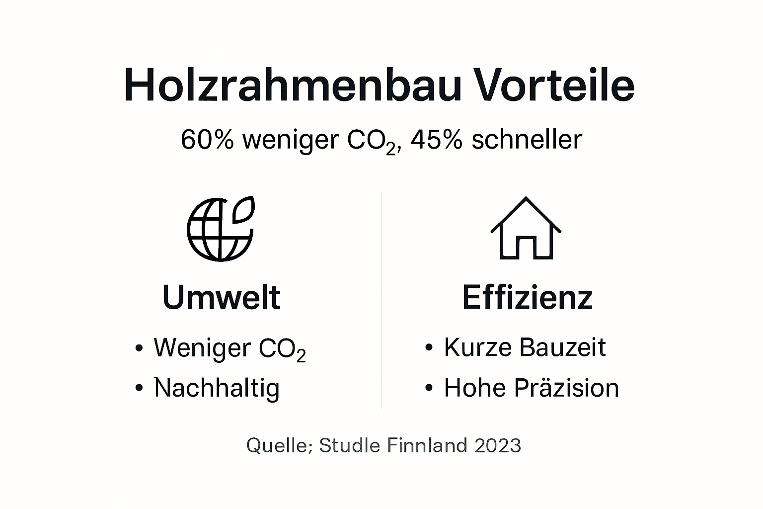 Infografik: Die nachhaltigen Vorteile des Holzrahmenbaus auf einen Blick