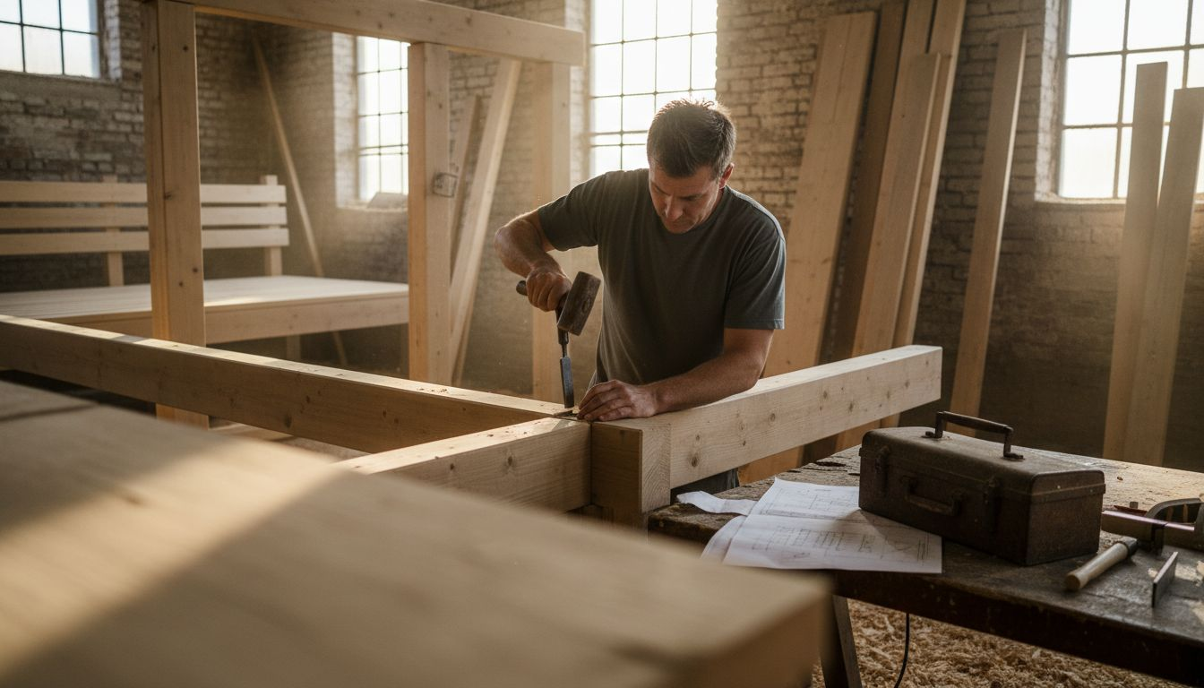 Craftsman detailing sauna timber joinery