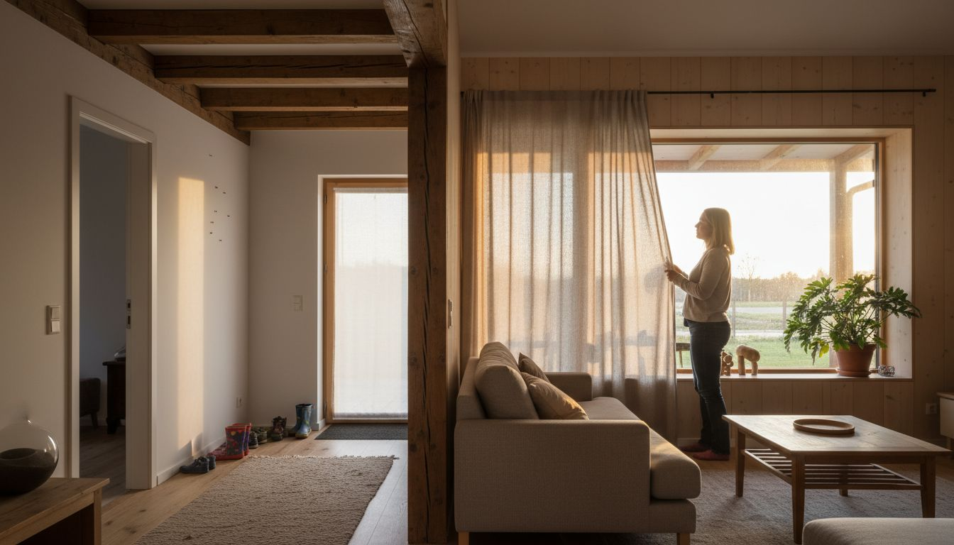 Lyst og moderne interiør i nytt tilbygg med rikelig tilgang på dagslys