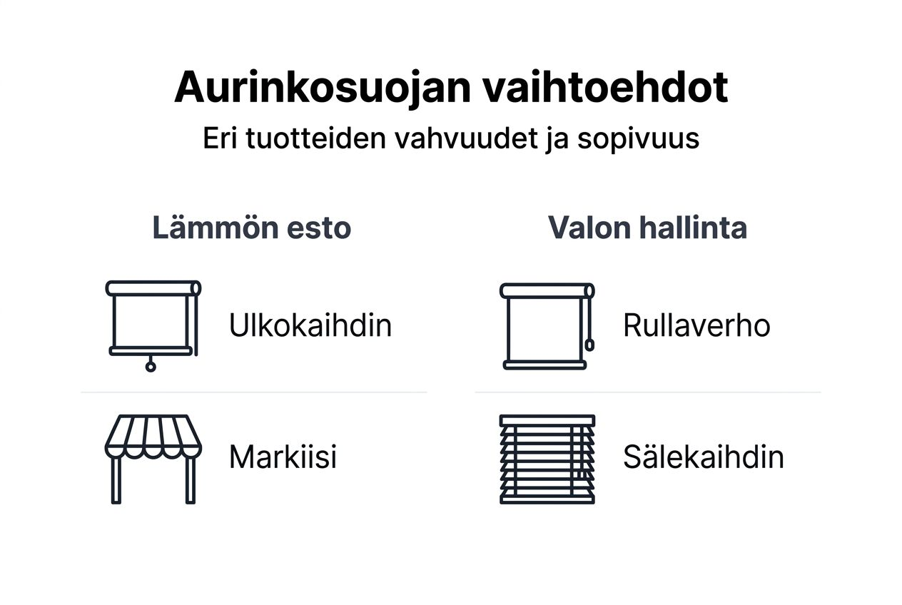 Aurinkosuojatuotteiden tärkeimmät ominaisuudet selkeästi vertailussa – infografiikka