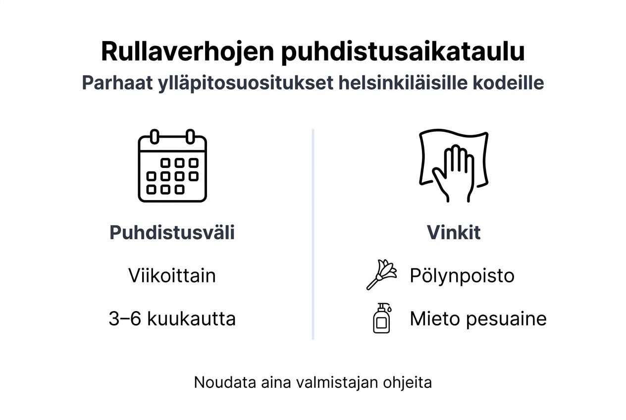 Näin pidät rullaverhot puhtaina – aikataulu ja parhaat hoitovinkit