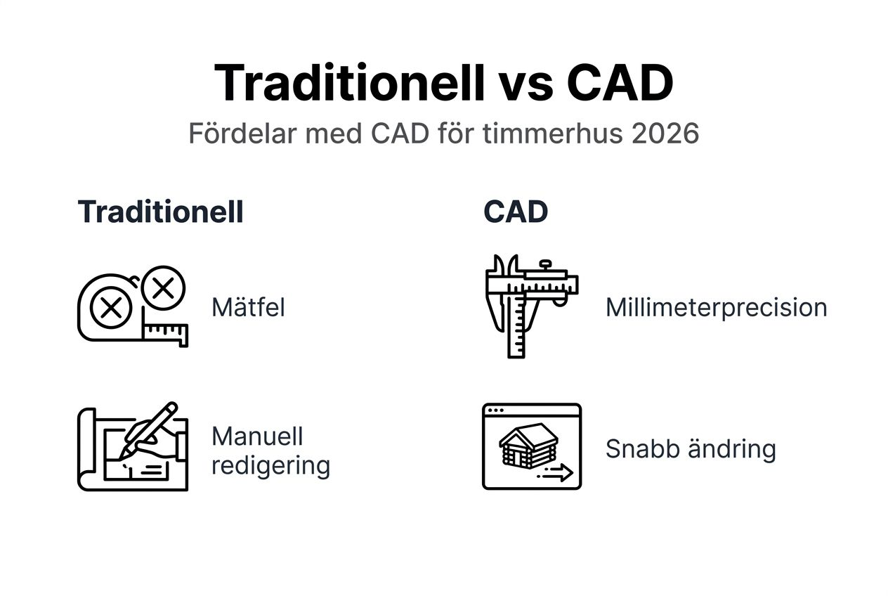 Infografik: Jämförelse mellan CAD och traditionella ritningar