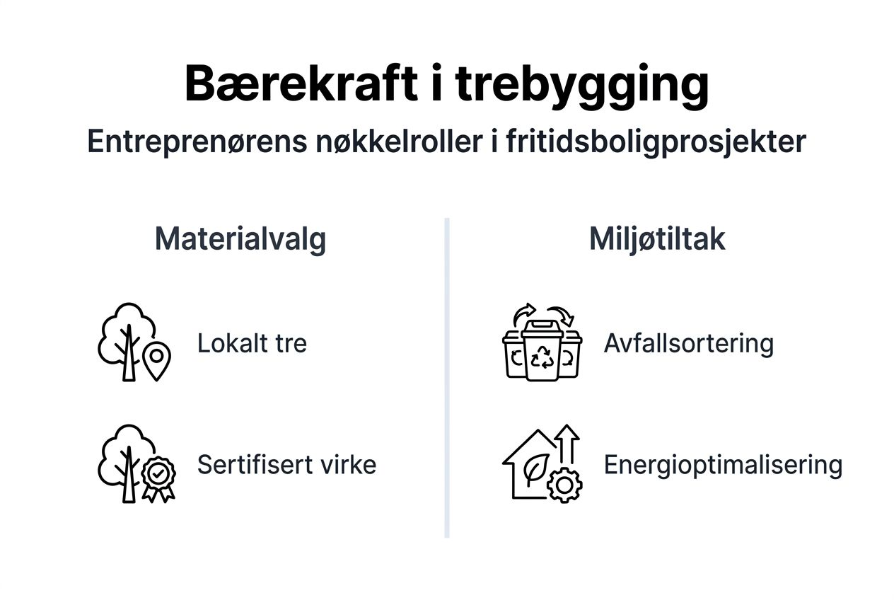 Infografikk: sentrale roller i bygging av bærekraftige hytter