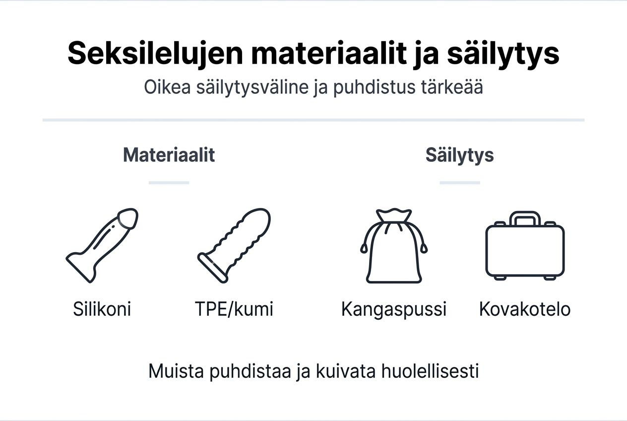 Kuvallinen opas: Miten erilaiset seksilelujen materiaalit kannattaa säilyttää