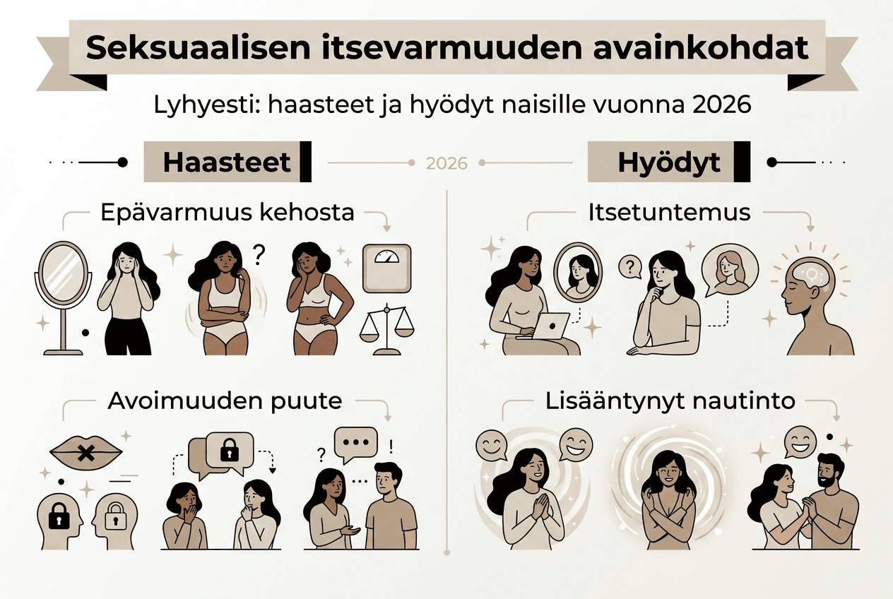 Infografiikka: Naisten itsevarmuuden esteet ja sen tuomat mahdollisuudet