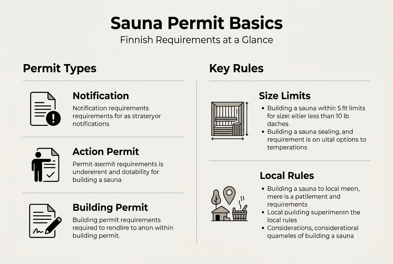 Infographic on Finnish sauna permits and rules