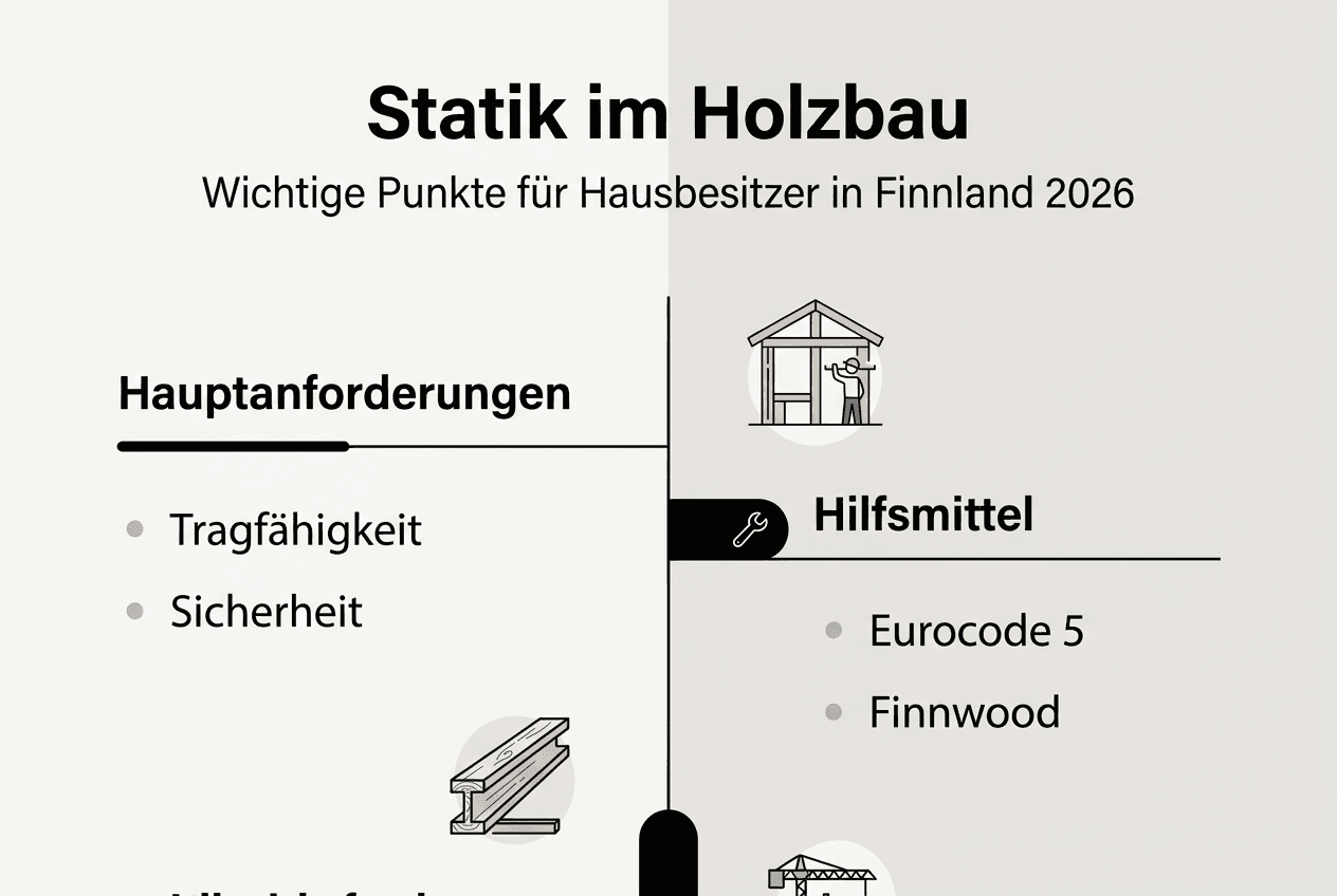 Übersichtsgrafik: Wichtige Fachbegriffe rund um die Statik im Holzbau