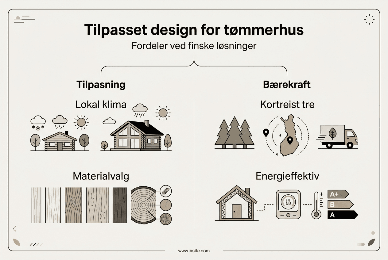 Infografikk: Fordeler med skreddersydd design for tømmerhus