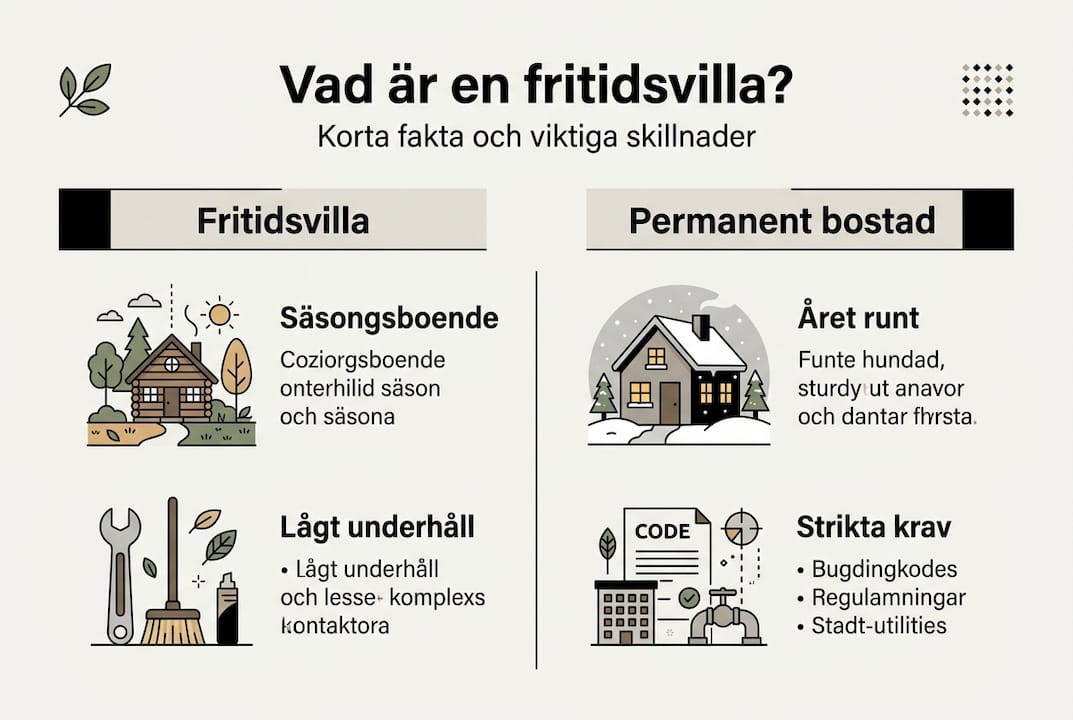Grafisk översikt: skillnader mellan fritidshus och helårsbostad