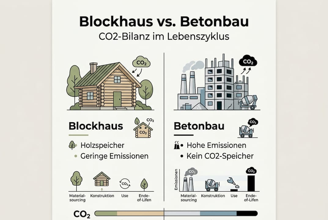 CO2-Bilanz im Vergleich: Blockhaus versus Massivbau