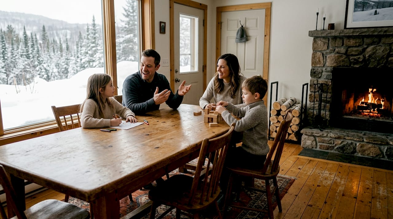 Gemeinsame Wohlfühlzeit mit der Familie im urigen finnischen Blockhaus genießen