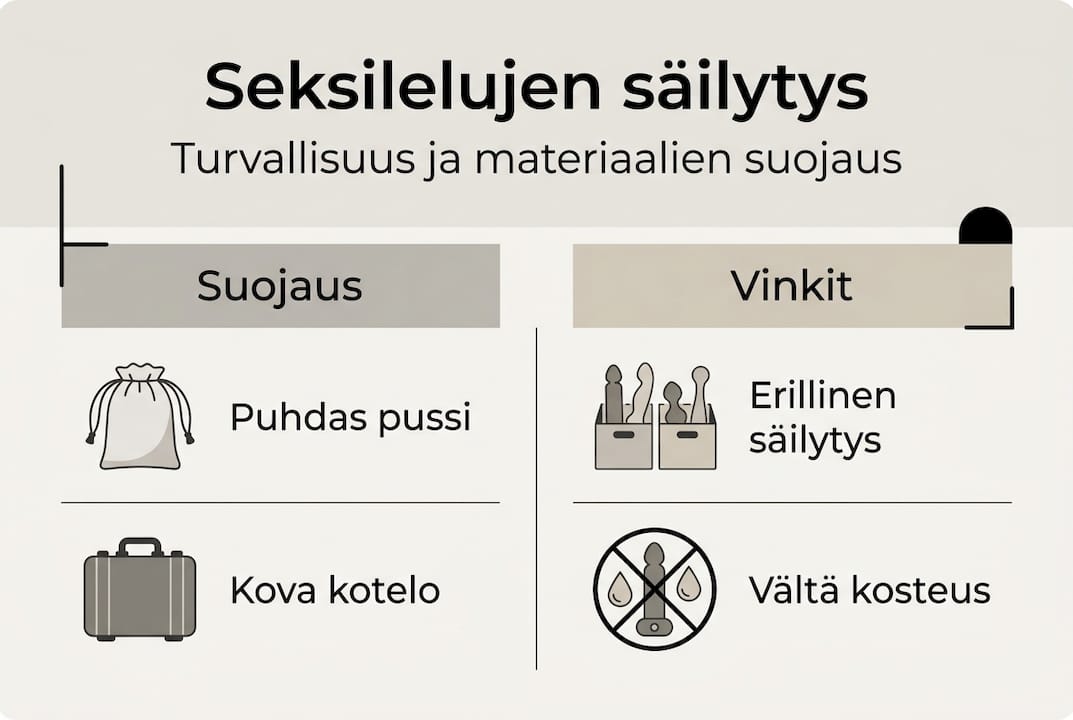 Visuaalinen opas: miten säilytät seksilelut turvallisesti