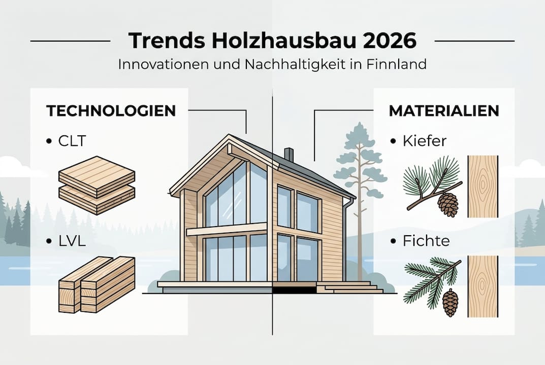 Grafische Übersicht: Aktuelle Entwicklungen und Trends im finnischen Holzhausbau