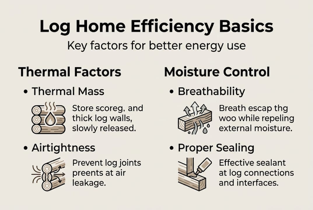 Infographic log home efficiency factors comparison