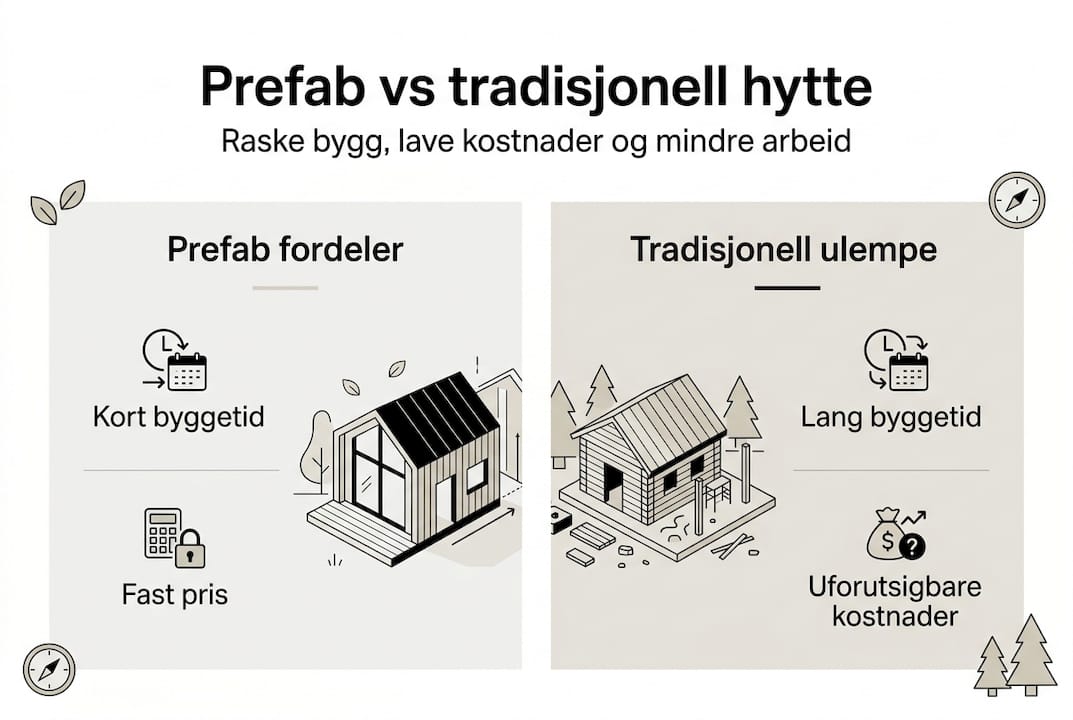 Infografikk: Pluss og minus ved ferdighytte